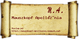 Mauszkopf Apollónia névjegykártya
